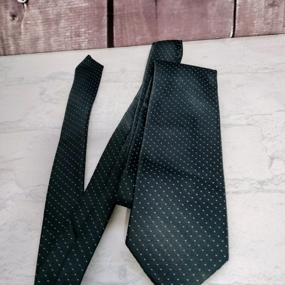 Vintage Golden Clasp By Prince Consort Blue Swiss Dots Men's Necktie - Picture 6 of 11